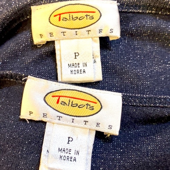 Talbots twin sweater set with sparkly silver metallic fabric - Picture 6 of 8
